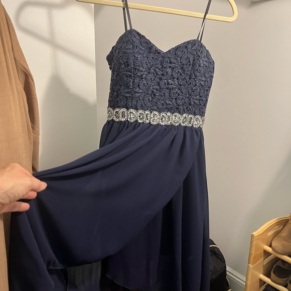 City Studios Navy Blue High Low Dress - Picture 6 of 7